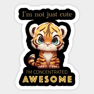 Tiger Concentrated Awesome Cute Adorable Funny Quote Sticker